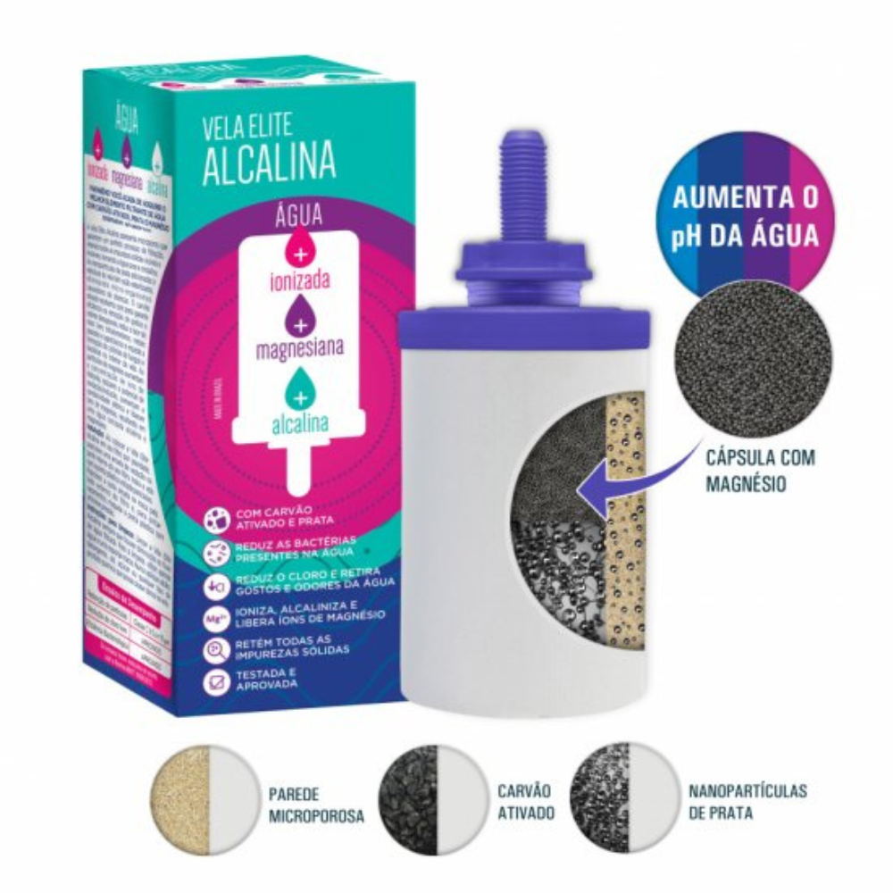 VELA CERÂMICA PARA ÁGUA ALCALINA ANTIOXIDANTE * ARW (Preço Unitário)